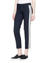 Front View - Click To Enlarge - VINCE - Tuxedo stripe cropped slim wool pants