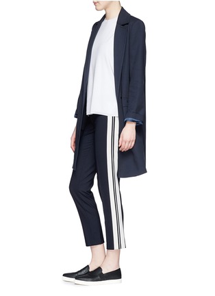 Figure View - Click To Enlarge - VINCE - Tuxedo stripe cropped slim wool pants