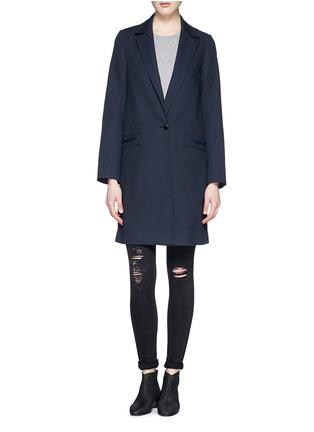 Main View - Click To Enlarge - VINCE - Leather pocket trim cotton trench coat