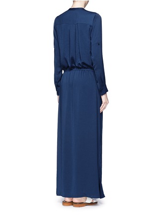 Back View - Click To Enlarge - VINCE - Drawstring waist washed crepe maxi dress