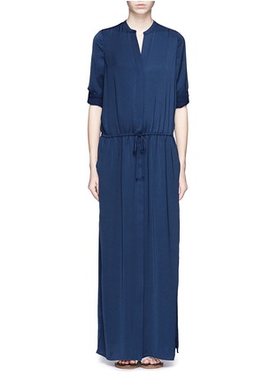 Main View - Click To Enlarge - VINCE - Drawstring waist washed crepe maxi dress