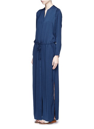 Figure View - Click To Enlarge - VINCE - Drawstring waist washed crepe maxi dress