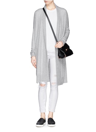 Figure View - Click To Enlarge - VINCE - Side zip contrast knit sweater