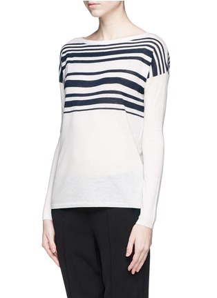 Front View - Click To Enlarge - VINCE - Variegated stripe wool-cashmere sweater