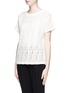 Front View - Click To Enlarge - VINCE - Abstract grid embroidery T-shirt