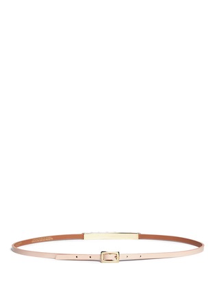 Back View - Click To Enlarge - MAISON BOINET - Round stud leather skinny belt