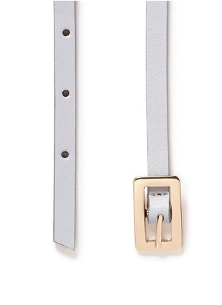 Detail View - Click To Enlarge - MAISON BOINET - Chain plate leather skinny belt