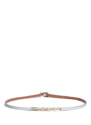 Main View - Click To Enlarge - MAISON BOINET - Chain plate leather skinny belt