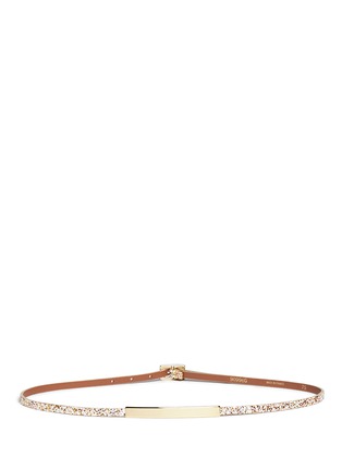 Main View - Click To Enlarge - MAISON BOINET - Glitter leather buckle skinny belt