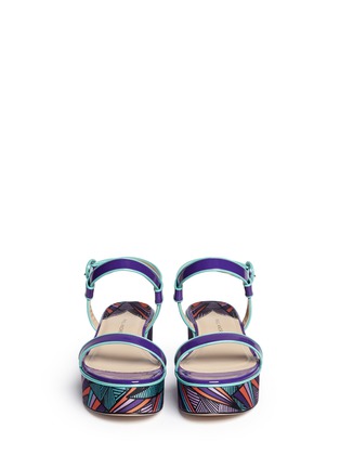 Figure View - Click To Enlarge - PAUL ANDREW - 'Leros' geometric print flatform patent leather sandals