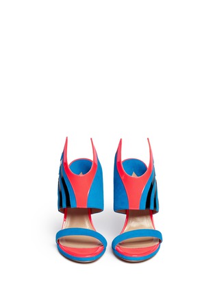 Figure View - Click To Enlarge - PAUL ANDREW - 'Nya' mix leather wing vamp mule sandals