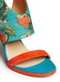 Detail View - Click To Enlarge - PAUL ANDREW - 'Nya' floral print wing vamp mule sandals