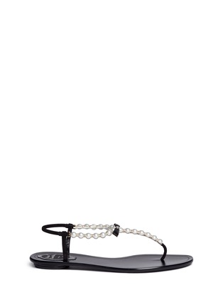 Main View - Click To Enlarge - RENÉ CAOVILLA - Faux pearl strass T-strap sandals