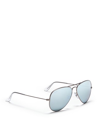 Figure View - Click To Enlarge - RAY-BAN - Aviator Large Metal' mirror sunglasses