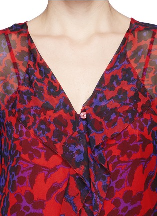 Detail View - Click To Enlarge - DIANE VON FURSTENBERG - 'Reese' cheetah print ruffle silk blouse