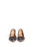 Figure View - Click To Enlarge - TORY BURCH - 'Vanessa' rhinestone bow metallic cracked suede flats