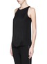 Front View - Click To Enlarge - THEORY - 'Montien' fringe front silk tank top