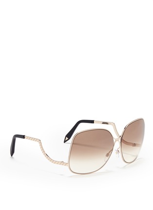 Figure View - Click To Enlarge - VICTORIA BECKHAM - Oversized round frame sunglasses