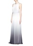 Front View - Click To Enlarge - ALICE & OLIVIA - Jinny ombré open back maxi dress