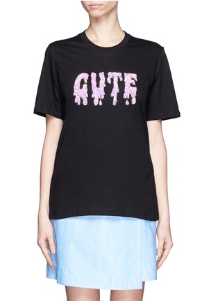 Main View - Click To Enlarge - MARKUS LUPFER - Alex 'Cute' sequin text T-shirt