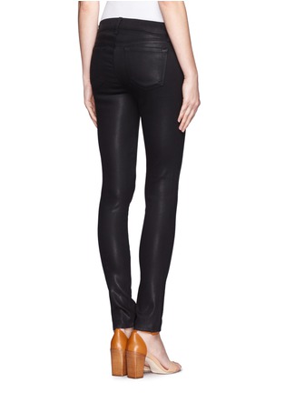 Back View - Click To Enlarge - J BRAND - Super Skinny lacquered black jeans