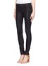 Front View - Click To Enlarge - J BRAND - Super Skinny lacquered black jeans