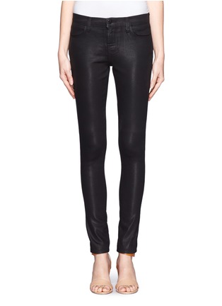 Main View - Click To Enlarge - J BRAND - Super Skinny lacquered black jeans