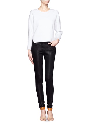 Figure View - Click To Enlarge - J BRAND - Super Skinny lacquered black jeans