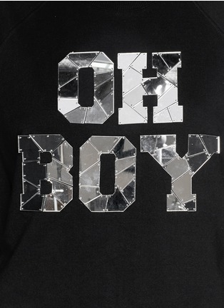 Detail View - Click To Enlarge - MARKUS LUPFER - 'Oh Boy' mirror crop sweatshirt