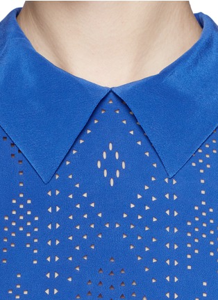 Detail View - Click To Enlarge - EQUIPMENT - Elliot perforated sleeveless silk shirt