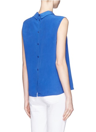 Back View - Click To Enlarge - EQUIPMENT - Elliot perforated sleeveless silk shirt