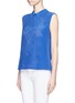 Front View - Click To Enlarge - EQUIPMENT - Elliot perforated sleeveless silk shirt