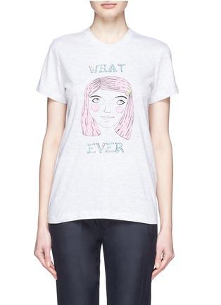 Main View - Click To Enlarge - MARKUS LUPFER - 'Whatever' sequin and face print T-shirt