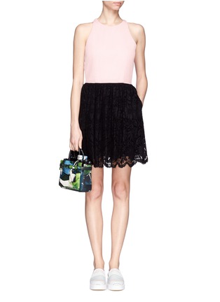 Detail View - Click To Enlarge - MSGM - Mesh and lace dress