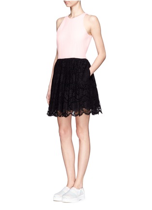 Figure View - Click To Enlarge - MSGM - Mesh and lace dress