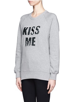 Front View - Click To Enlarge - MARKUS LUPFER - Kiss Me sequin sweatshirt