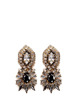 Main View - Click To Enlarge - AERIN - x Erickson Beamon Crystal and jet black stone pendant earrings