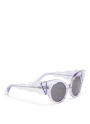 Figure View - Click To Enlarge - LINDA FARROW DESIGNERS COLLECTION - x Jeremy Scott 'Wings' acetate sunglasses