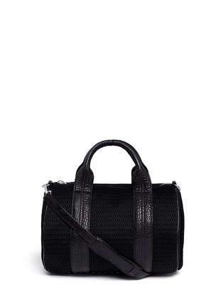 Main View - Click To Enlarge - ALEXANDER WANG - Rocco stud base mesh leather duffle bag