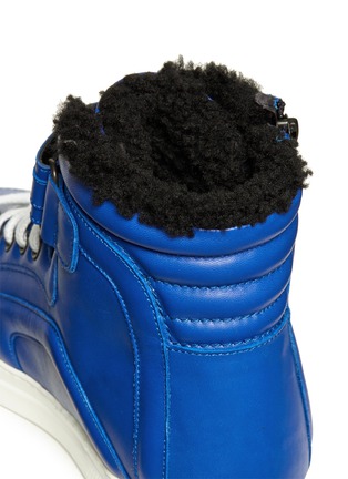 Detail View - Click To Enlarge - PIERRE HARDY - Leather shearling high-top sneakers
