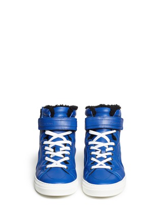 Figure View - Click To Enlarge - PIERRE HARDY - Leather shearling high-top sneakers