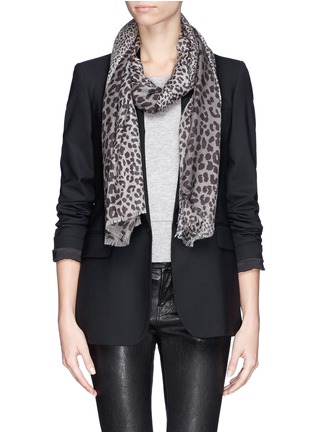 Figure View - Click To Enlarge - ARMAND DIRADOURIAN - Ombré leopard print cashmere scarf