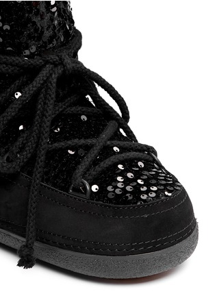 Detail View - Click To Enlarge - INUIKII - Sequin Low' lambskin shearling boots