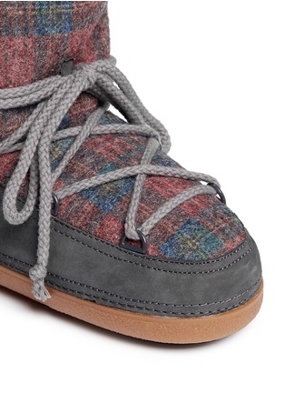 Detail View - Click To Enlarge - INUIKII - 'Scottish Low' tartan felt lambskin shearling boots