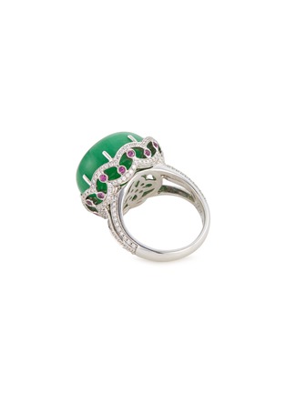 Figure View - Click To Enlarge - SAMUEL KUNG - Diamond sapphire jade 18k white gold ring