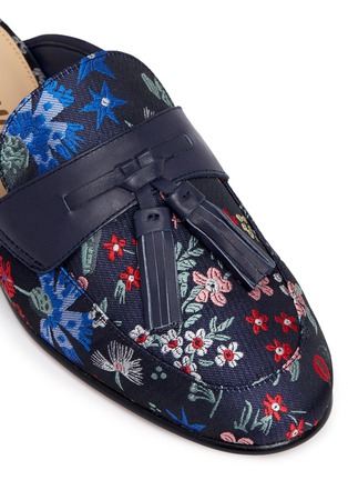 Detail View - Click To Enlarge - SAM EDELMAN - 'Paris' tassel floral jacquard slide loafers