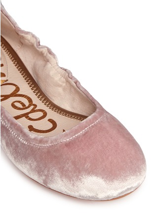 Detail View - Click To Enlarge - SAM EDELMAN - 'Fallon' ribbon tie velvet ballet flats