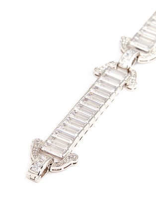 Detail View - Click To Enlarge - CZ BY KENNETH JAY LANE - Cubic zirconia padlock hinged bracelet
