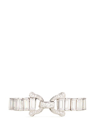 Main View - Click To Enlarge - CZ BY KENNETH JAY LANE - Cubic zirconia padlock hinged bracelet