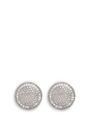 Main View - Click To Enlarge - CZ BY KENNETH JAY LANE - Cubic zirconia pavé disc stud earrings